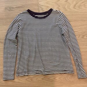 Ann Taylor LOFT purple & white striped long sleeve, crew neck tee.  Size Medium